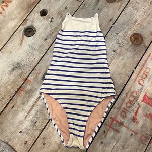 J Crew striped full piece bathing suit